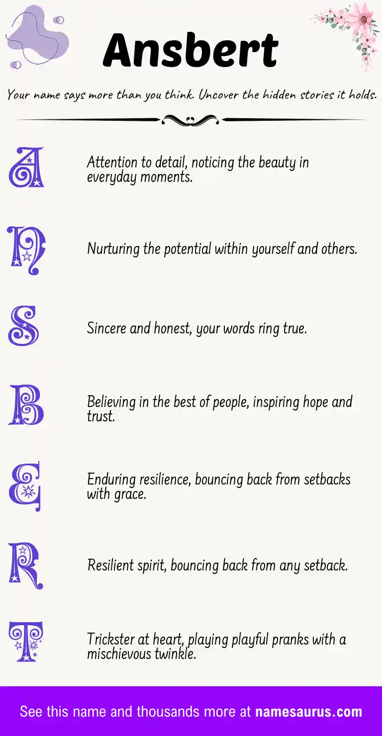 Acrostic poem about Ansbert.