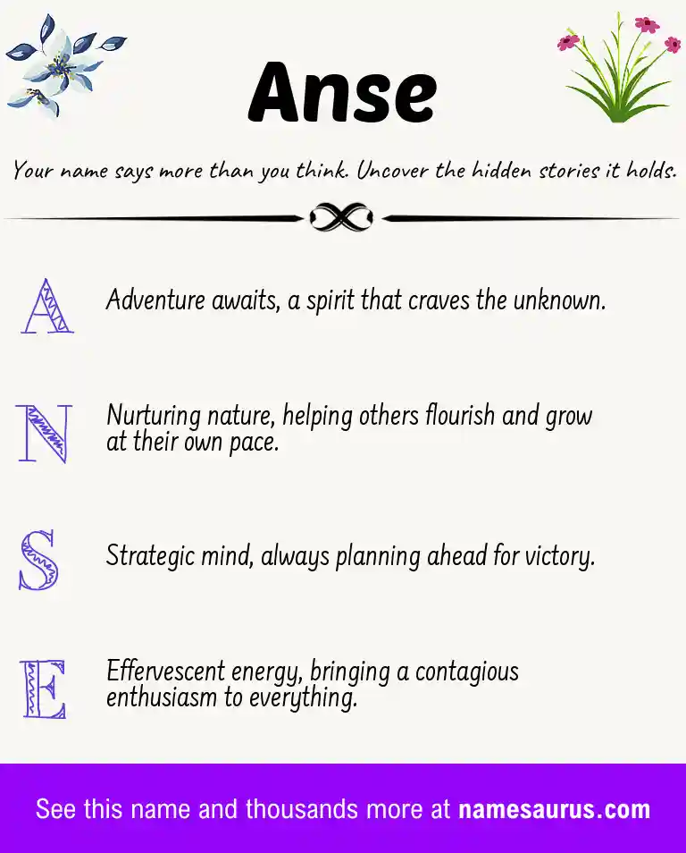 Acrostic poem about Anse.