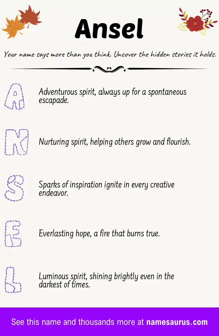 Acrostic poem about Ansel.