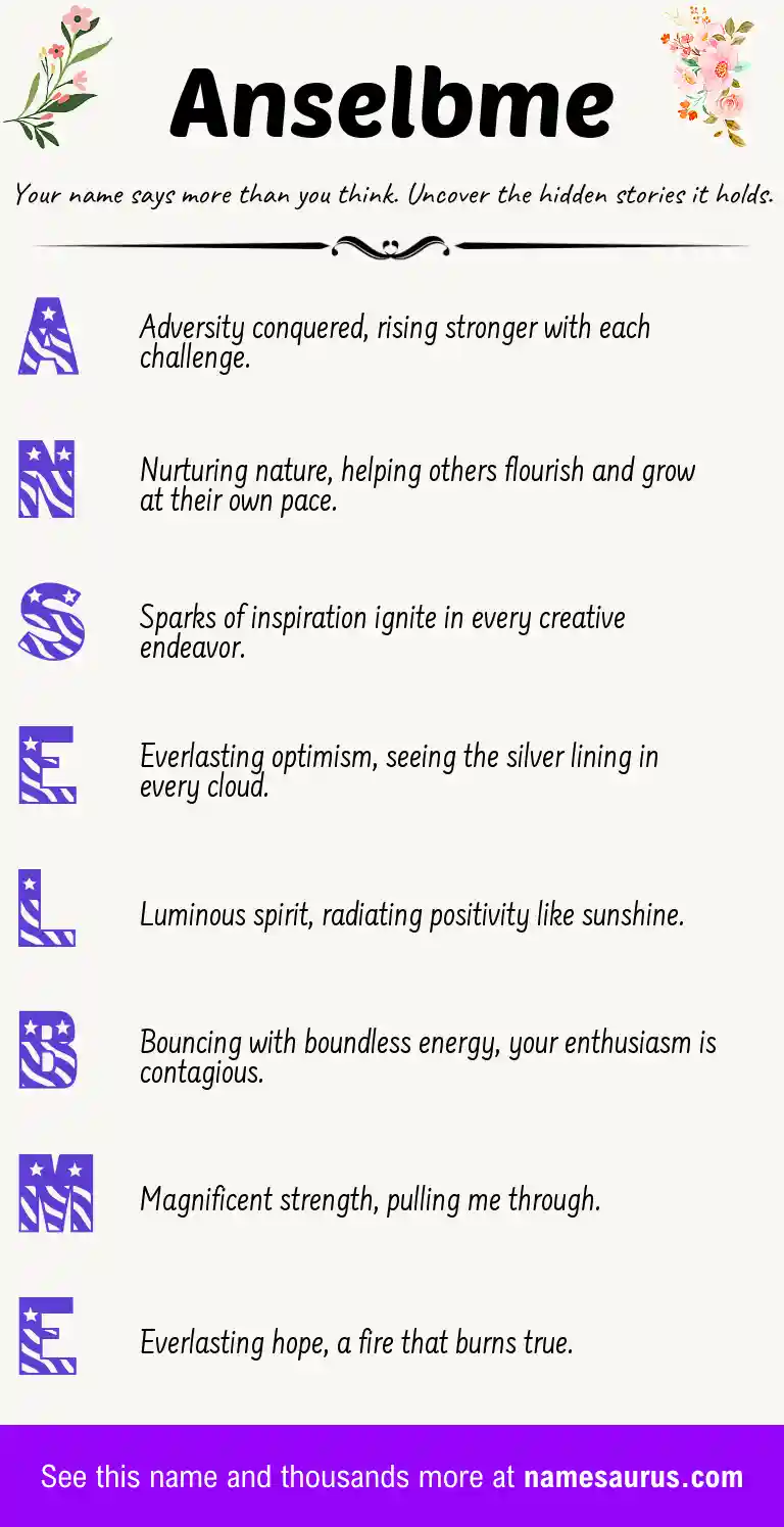 Acrostic poem about Anselbme.