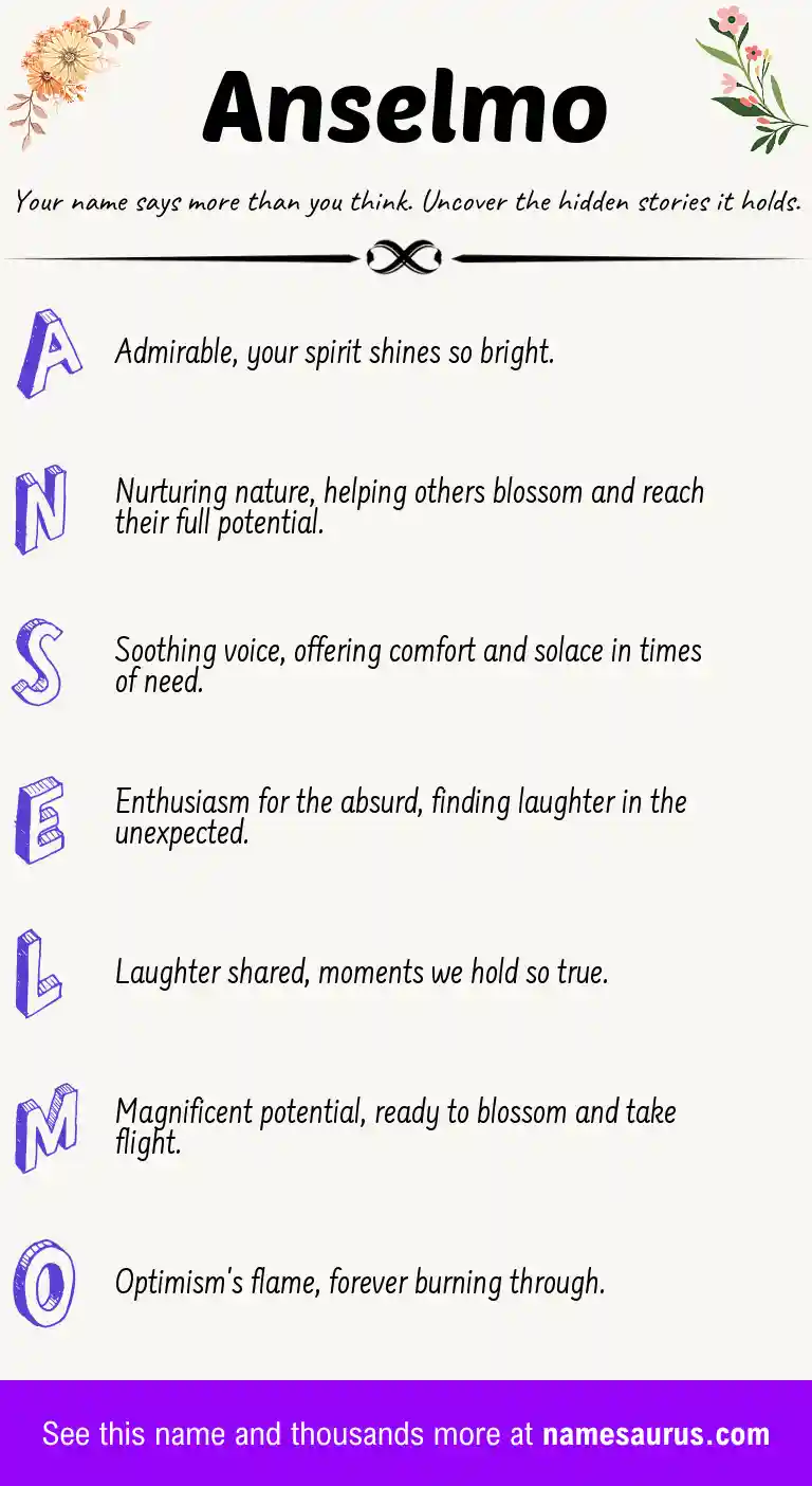 Acrostic poem about Anselmo.