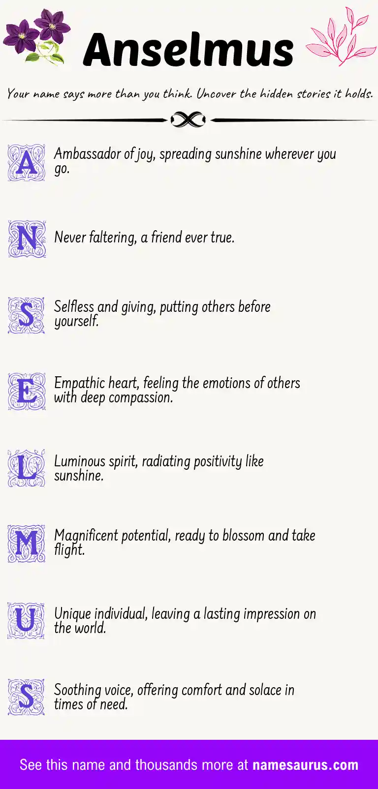 Acrostic poem about Anselmus.