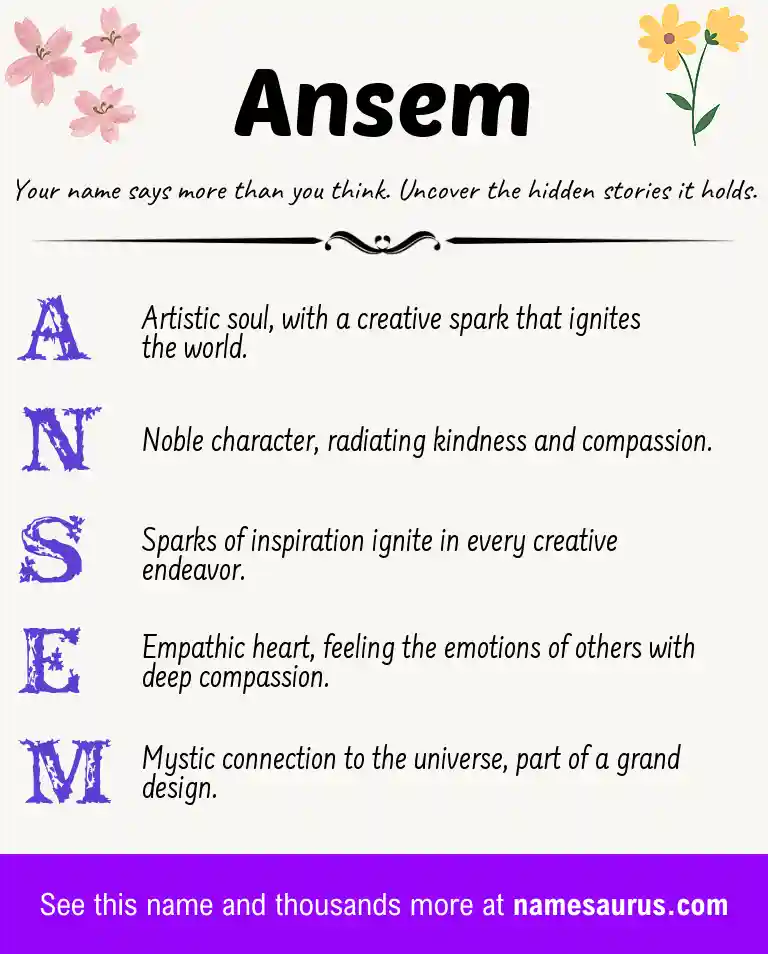 Acrostic poem about Ansem.