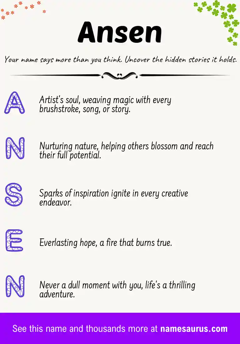Acrostic poem about Ansen.