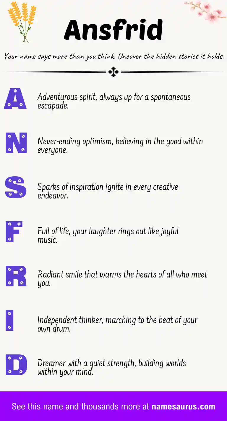 Acrostic poem about Ansfrid.