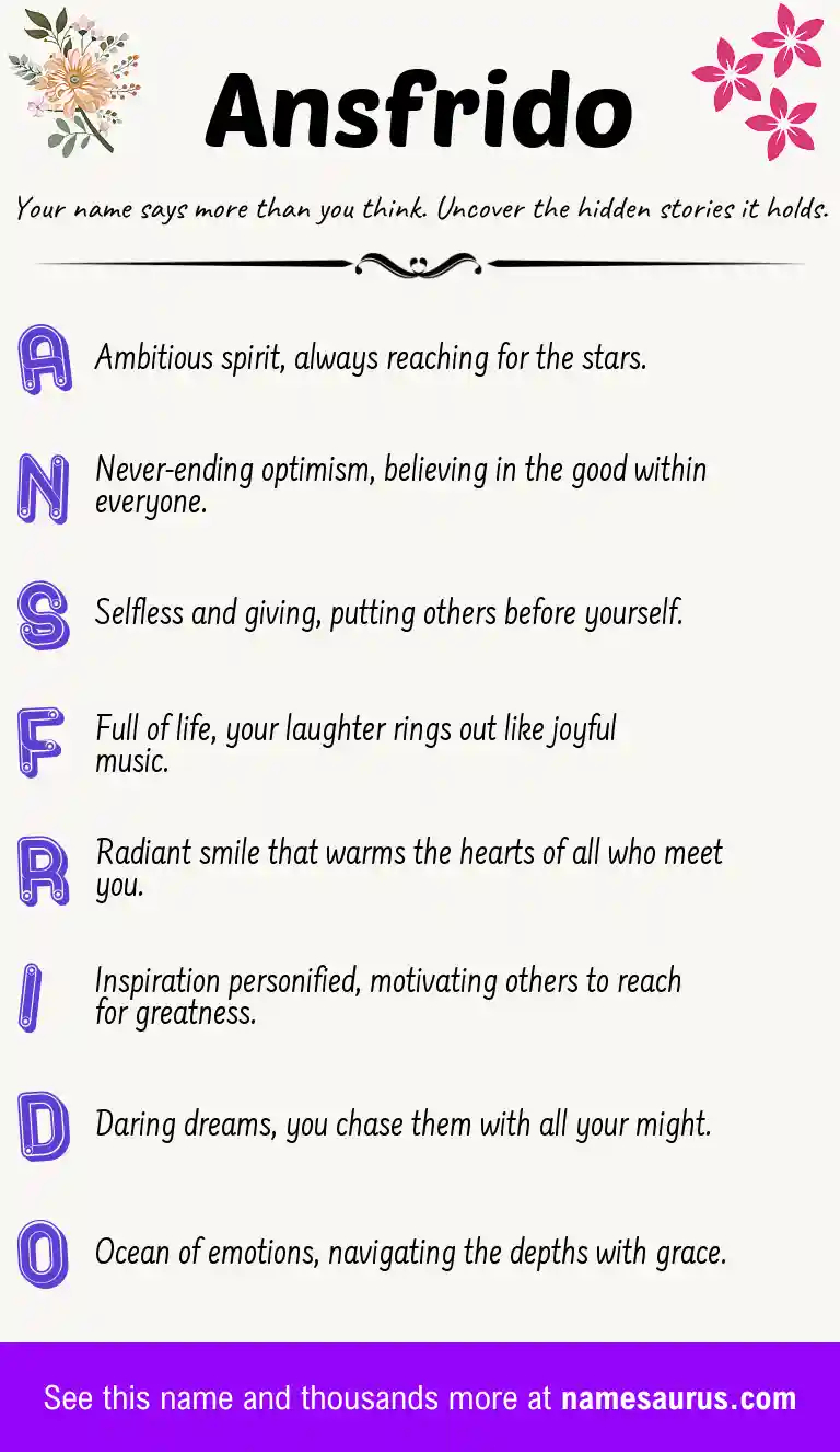 Acrostic poem about Ansfrido.