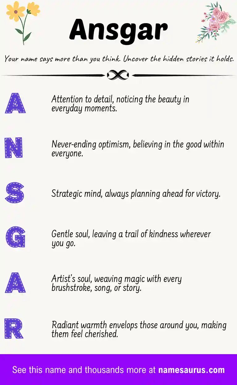 Acrostic poem about Ansgar.