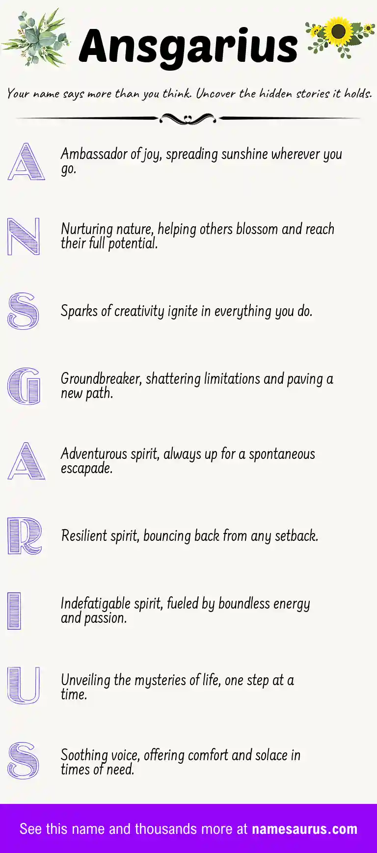 Acrostic poem about Ansgarius.