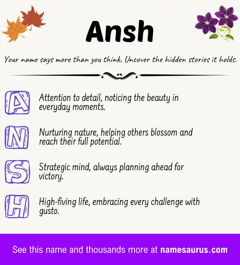 Acrostic poem about Ansh.