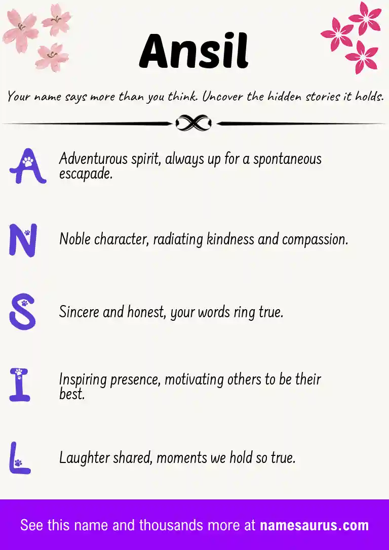 Acrostic poem about Ansil.