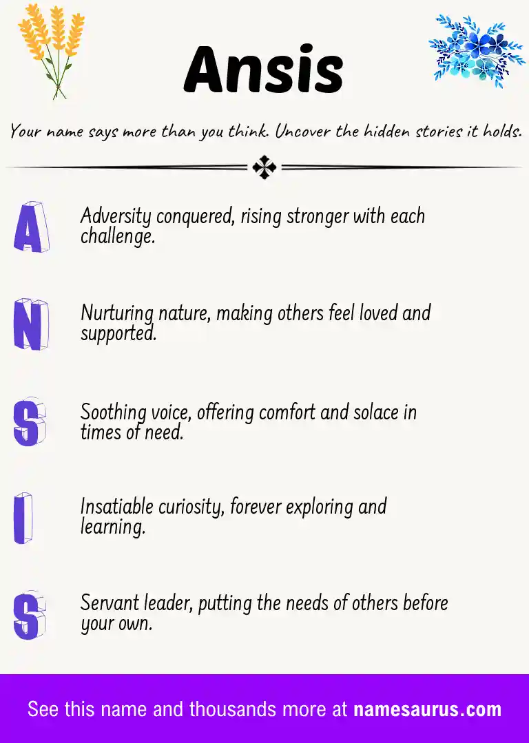 Acrostic poem about Ansis.
