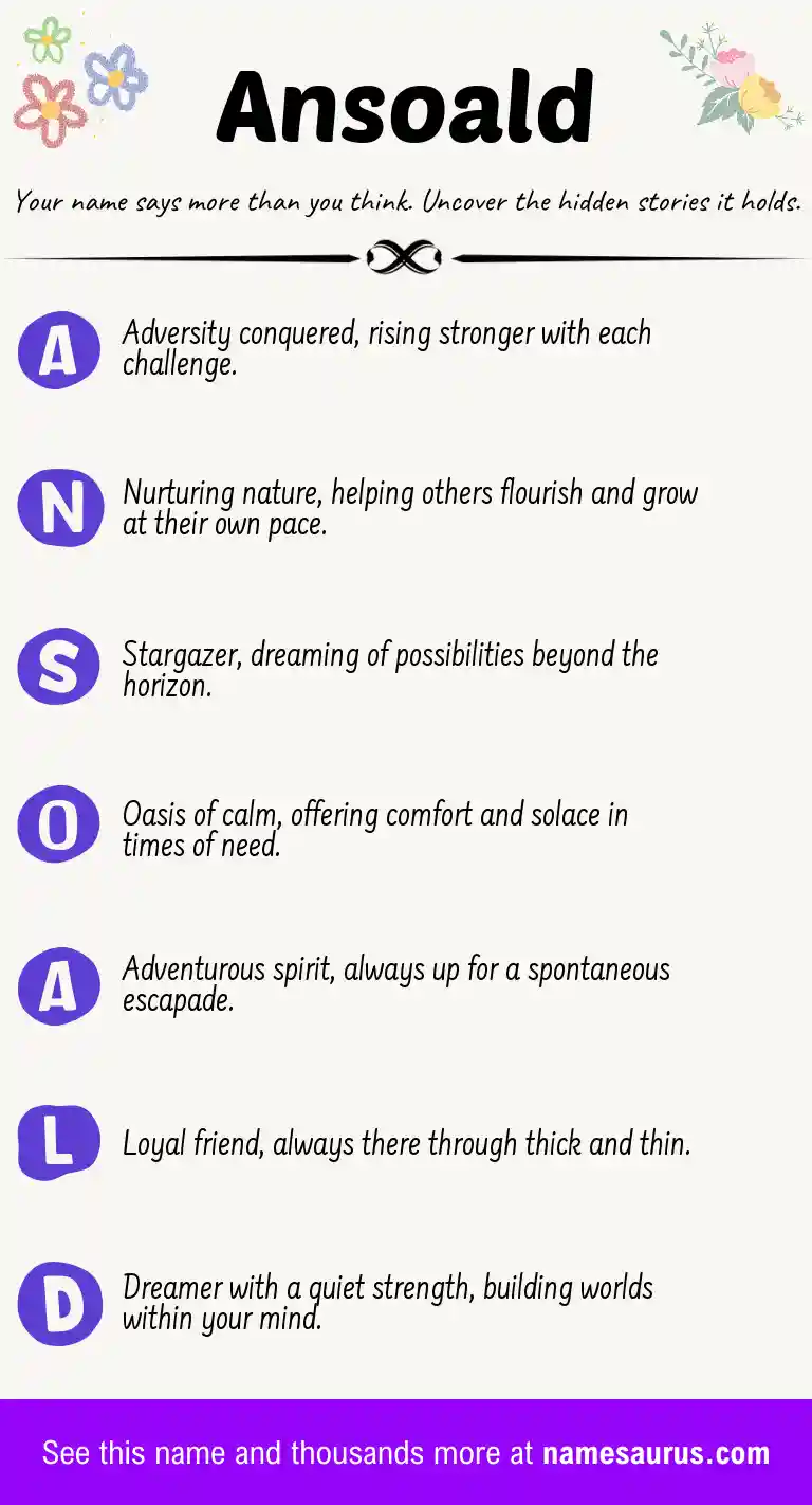 Acrostic poem about Ansoald.