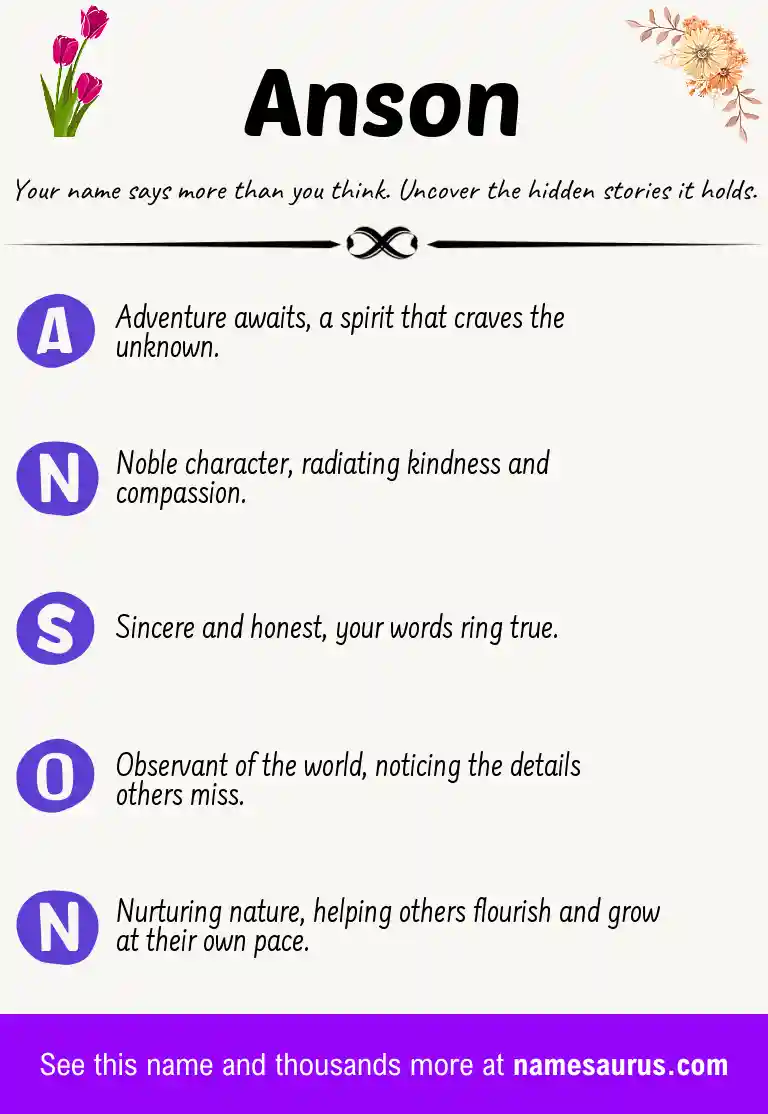 Acrostic poem about Anson.