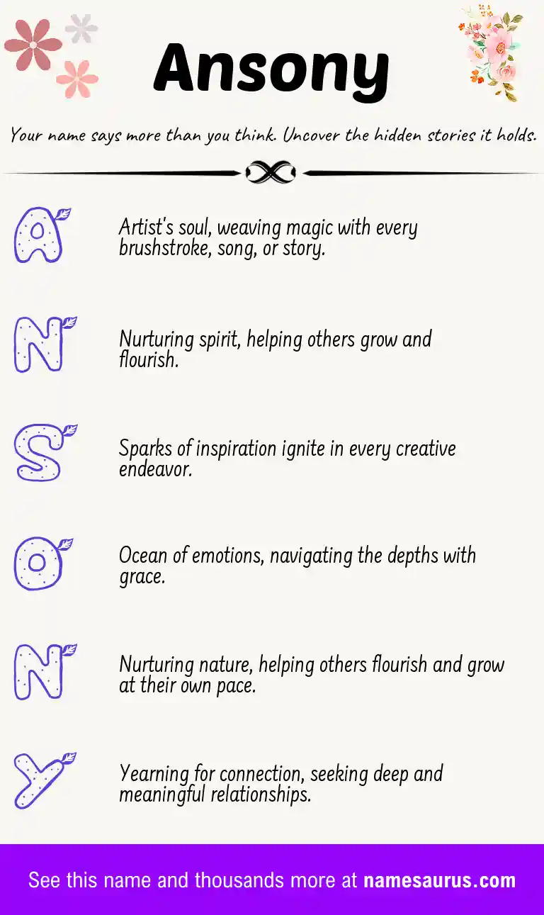 Acrostic poem about Ansony.