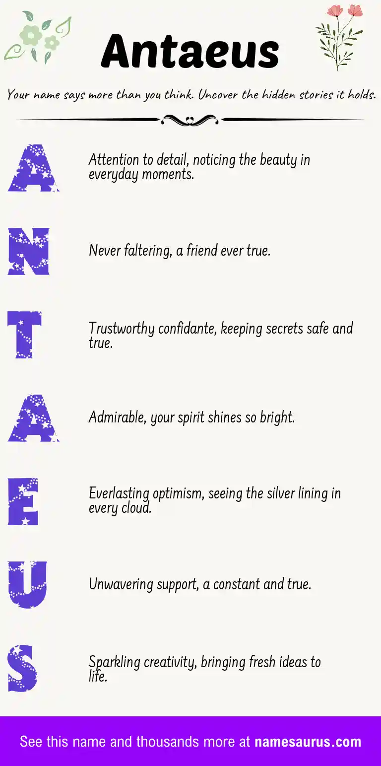 Acrostic poem about Antaeus.