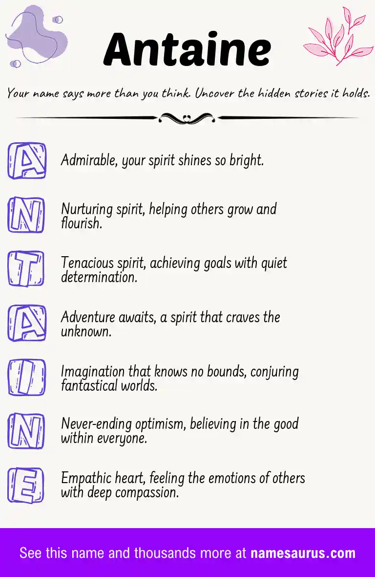 Acrostic poem about Antaine.