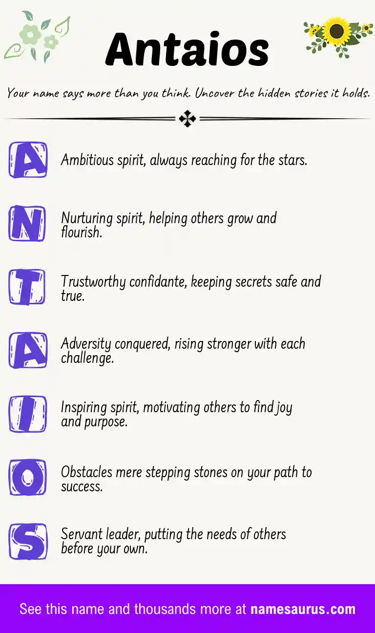Acrostic poem about Antaios.