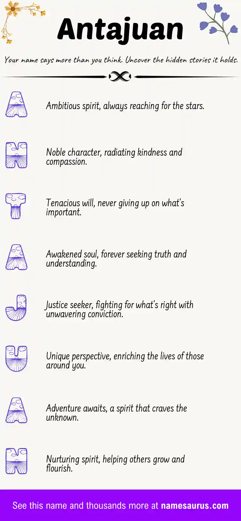 Acrostic poem about Antajuan.