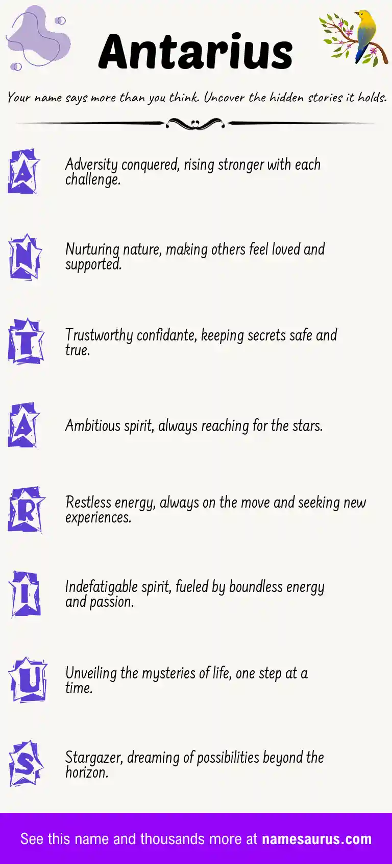 Acrostic poem about Antarius.