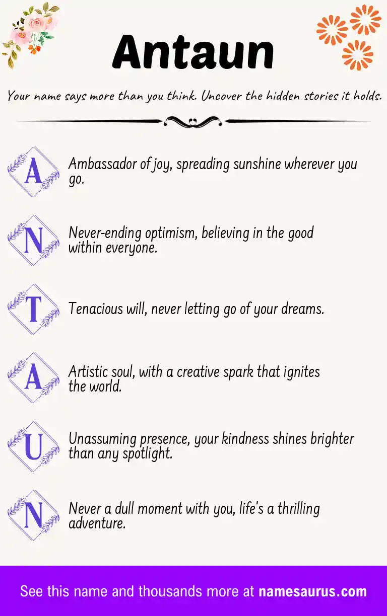 Acrostic poem about Antaun.