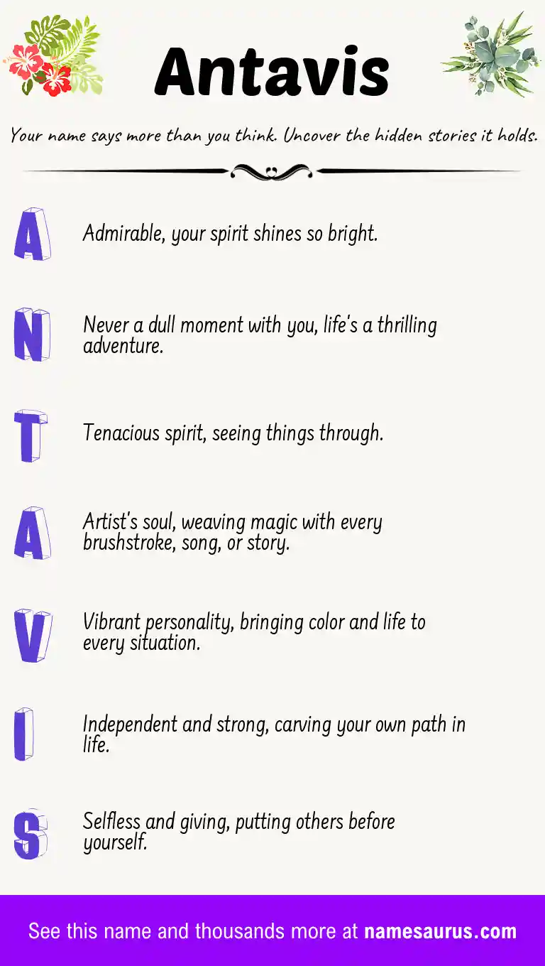Acrostic poem about Antavis.