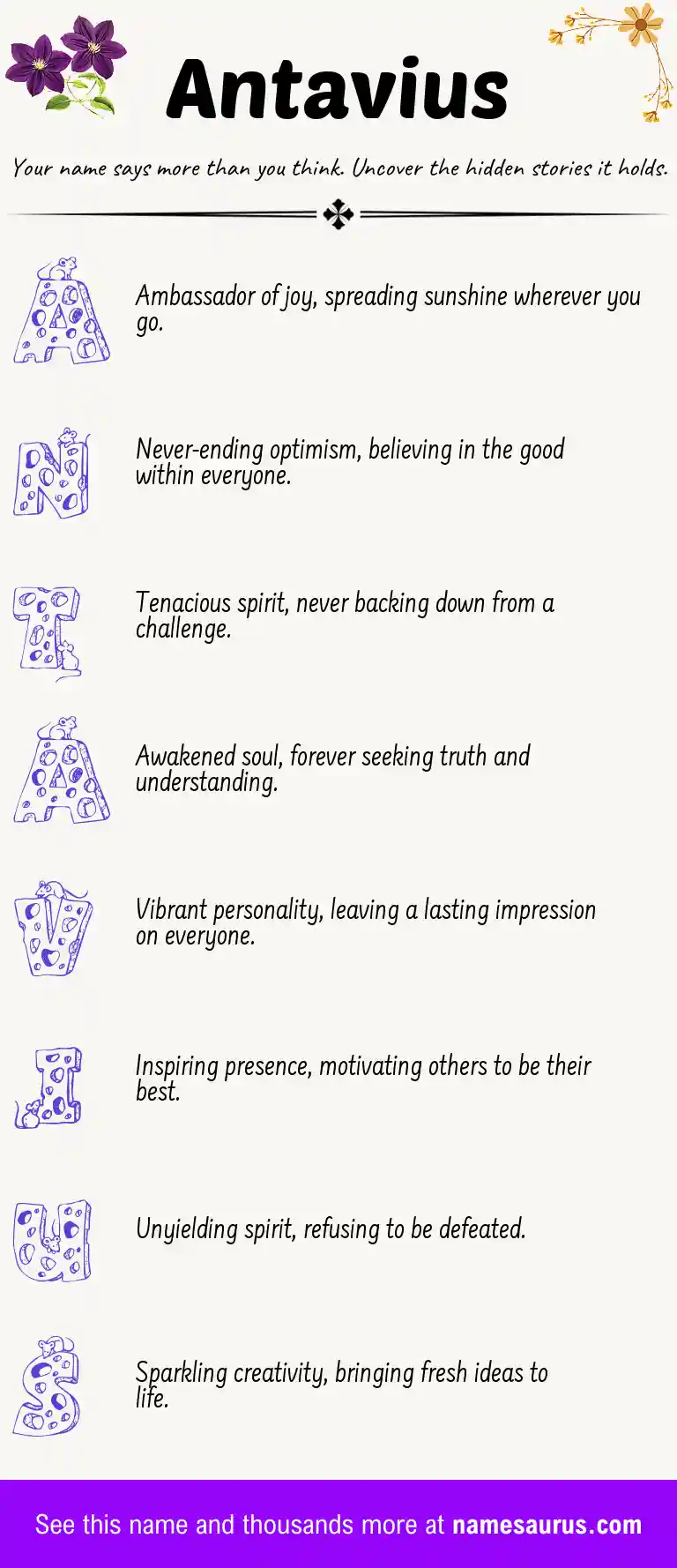 Acrostic poem about Antavius.