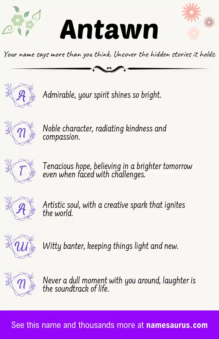 Acrostic poem about Antawn.