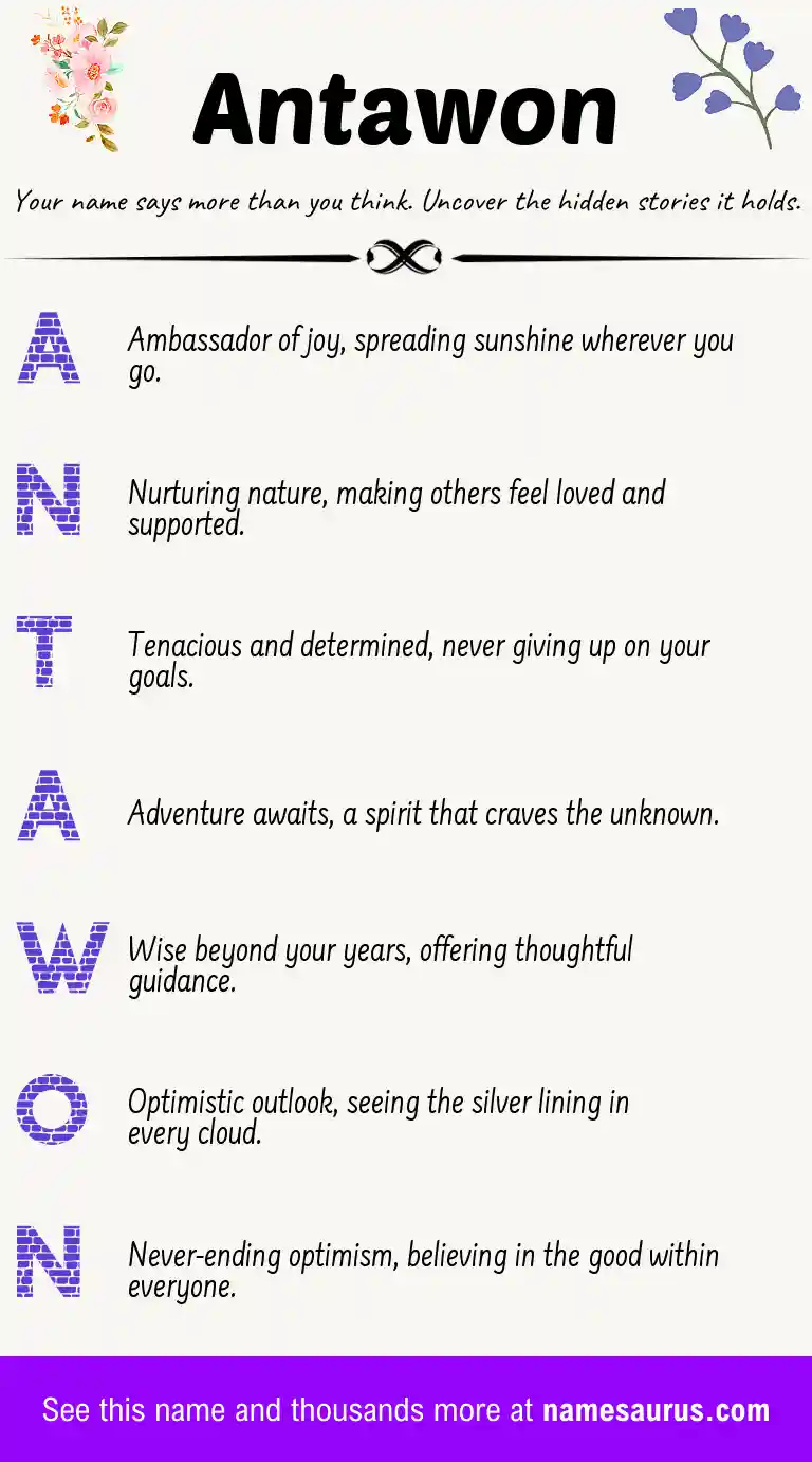 Acrostic poem about Antawon.