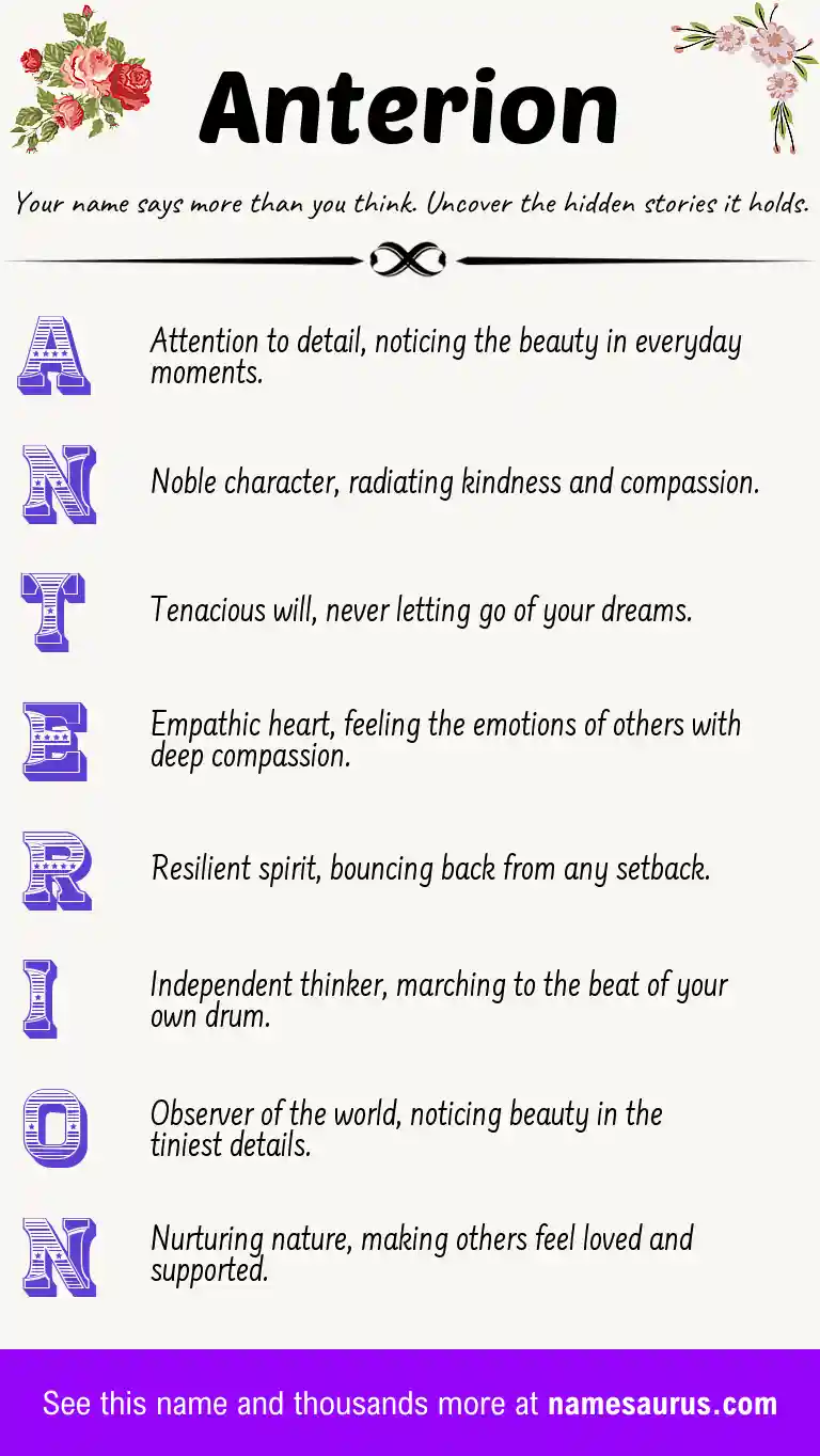 Acrostic poem about Anterion.