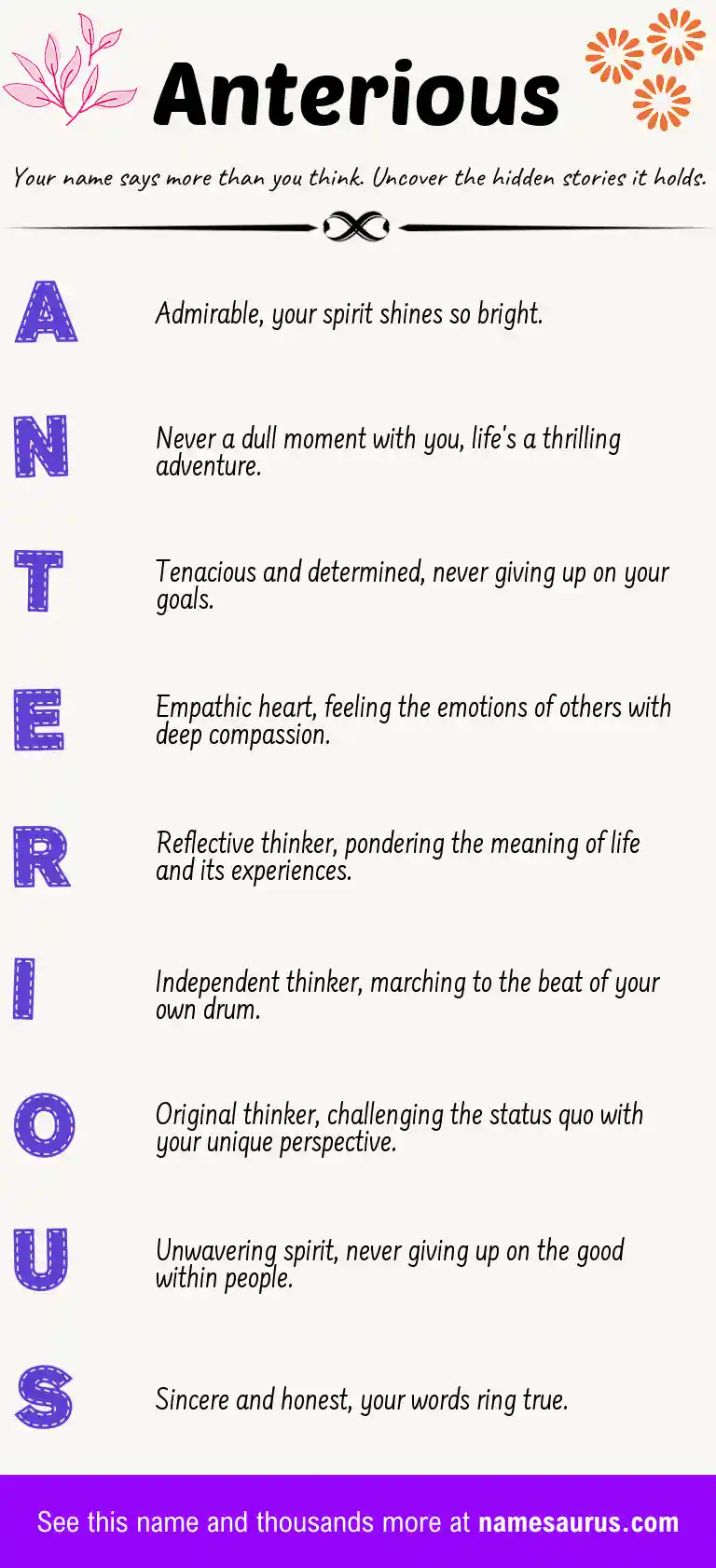 Acrostic poem about Anterious.