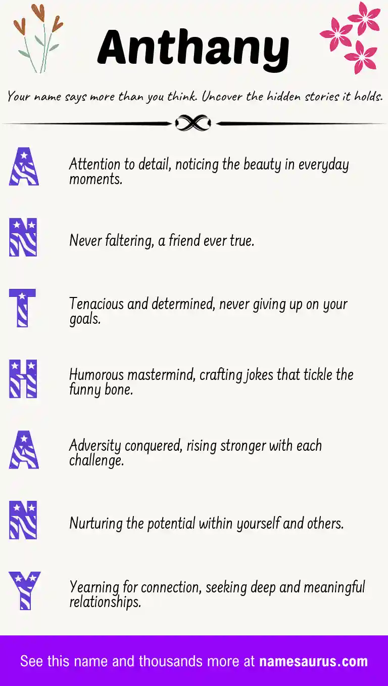 Acrostic poem about Anthany.