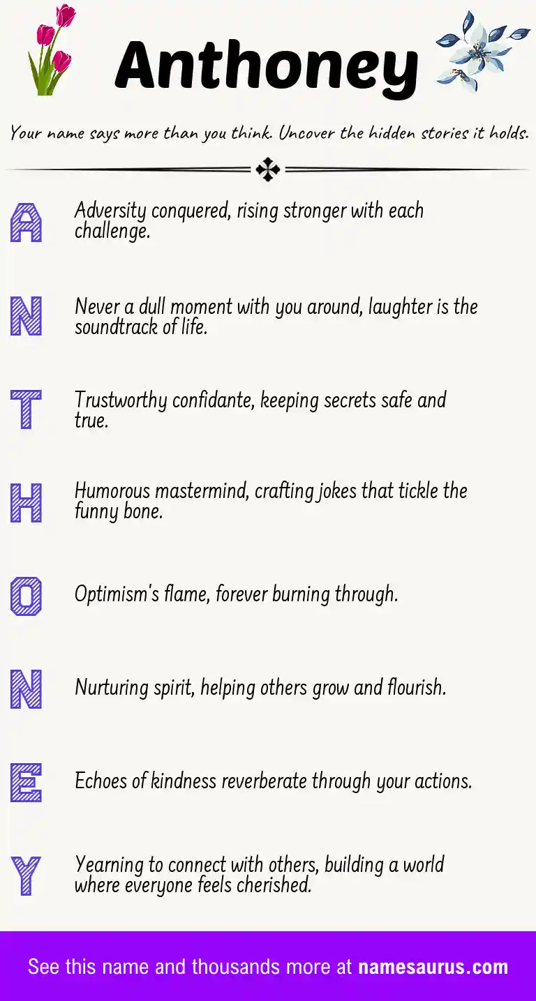 Acrostic poem about Anthoney.