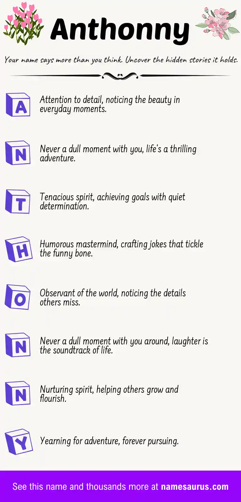 Acrostic poem about Anthonny.