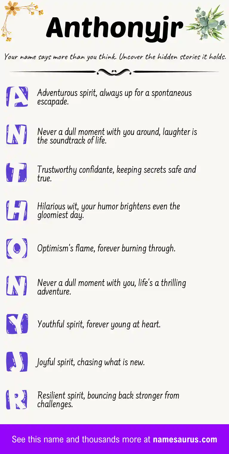 Acrostic poem about Anthonyjr.