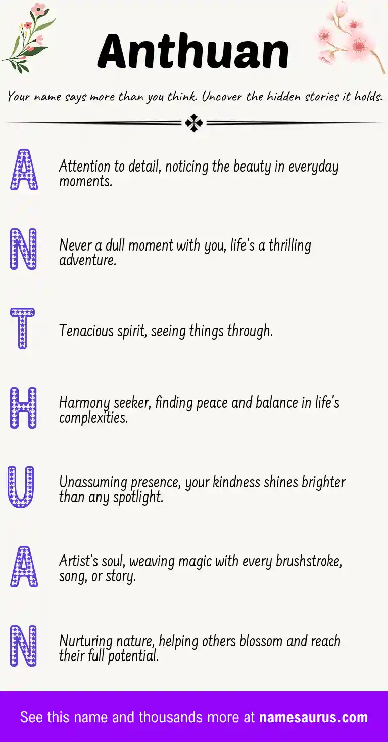 Acrostic poem about Anthuan.