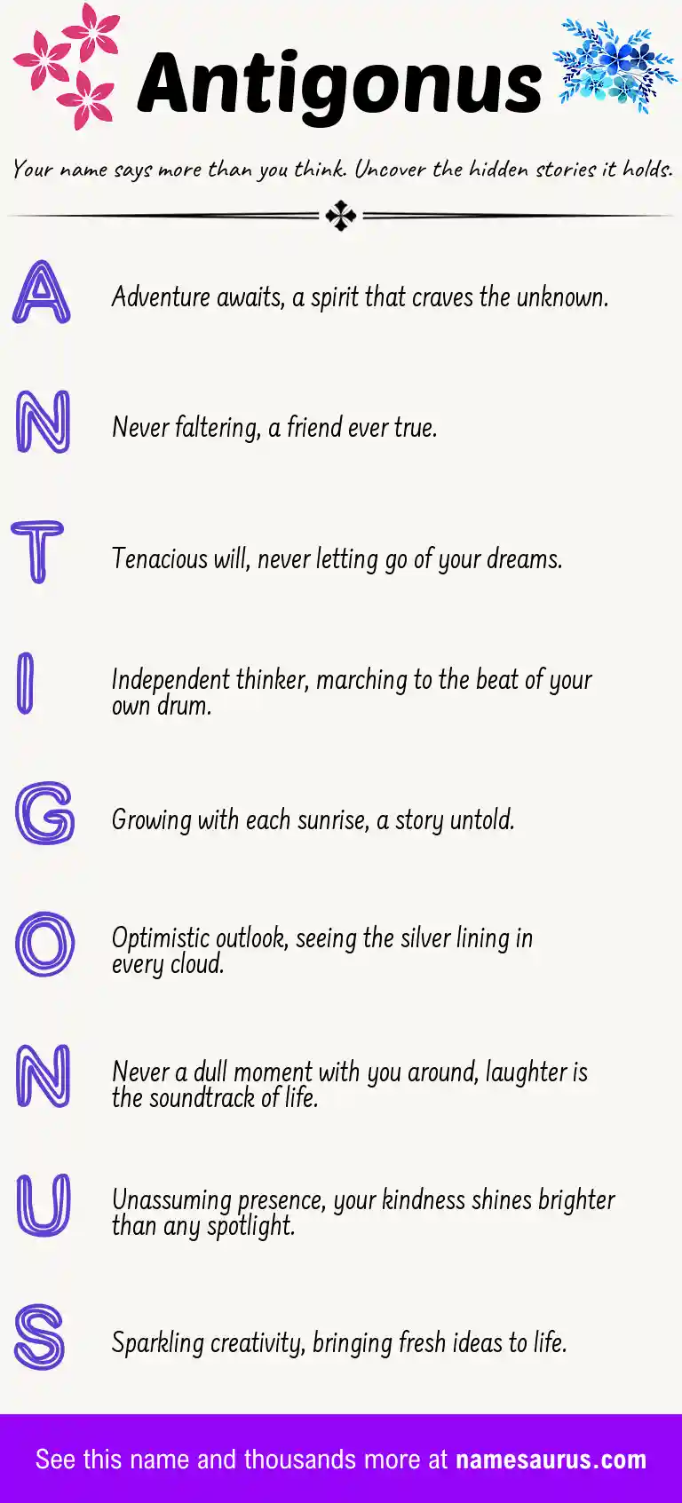 Acrostic poem about Antigonus.