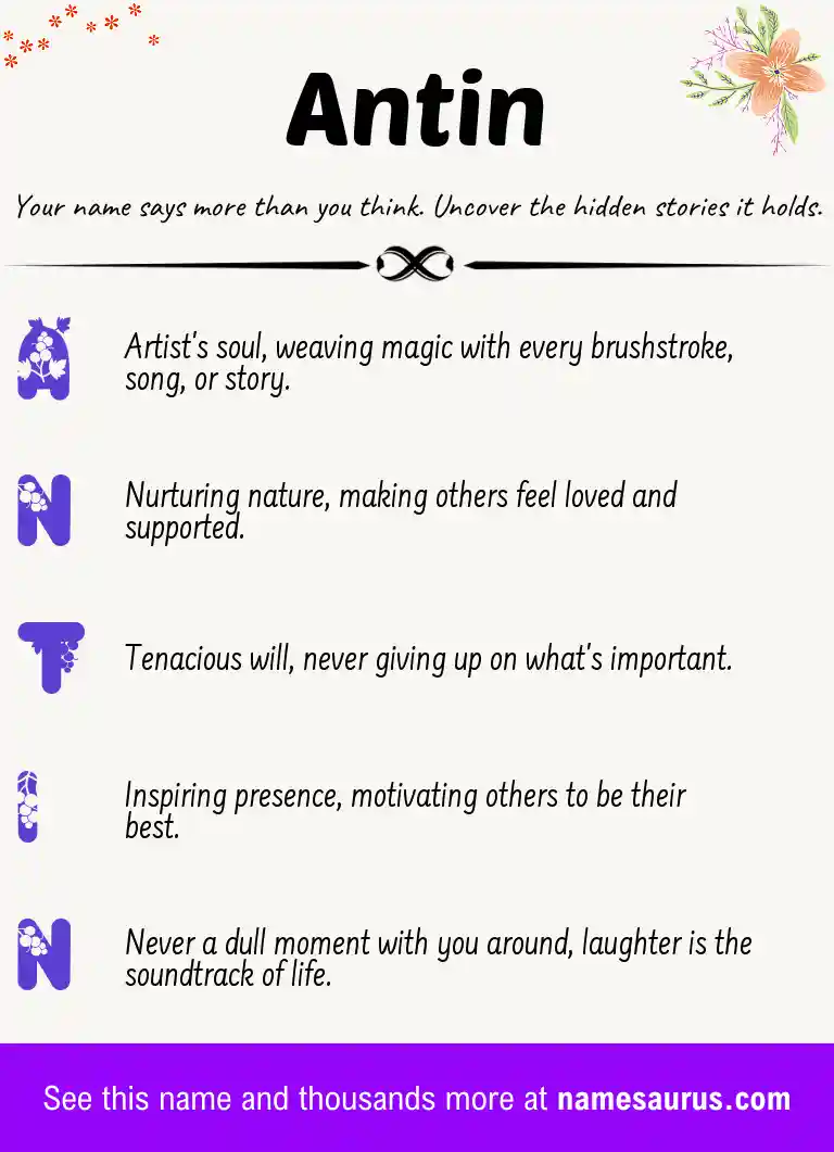 Acrostic poem about Antin.