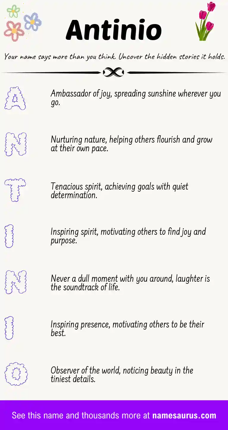 Acrostic poem about Antinio.