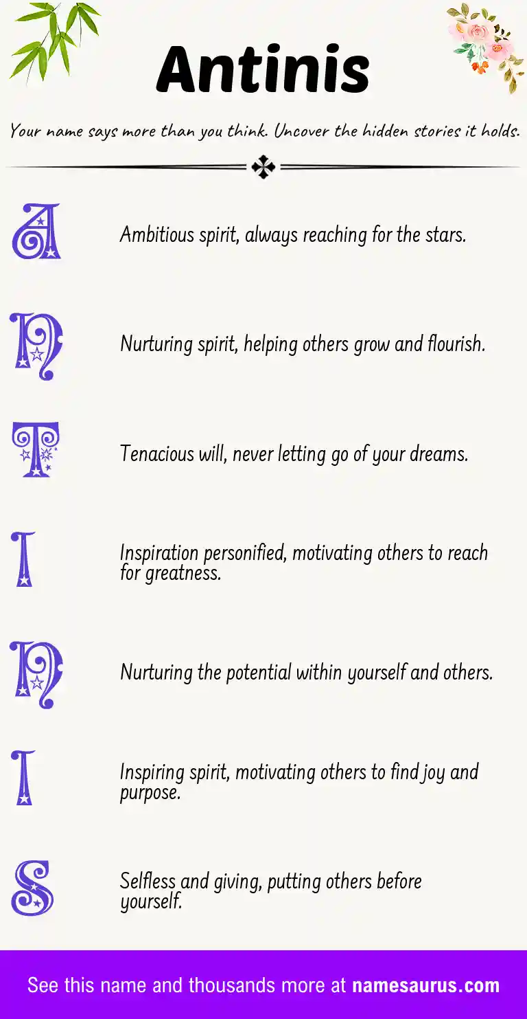 Acrostic poem about Antinis.