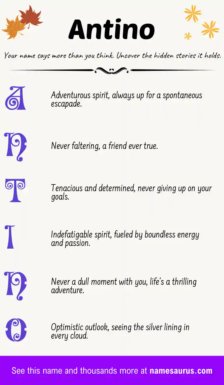 Acrostic poem about Antino.