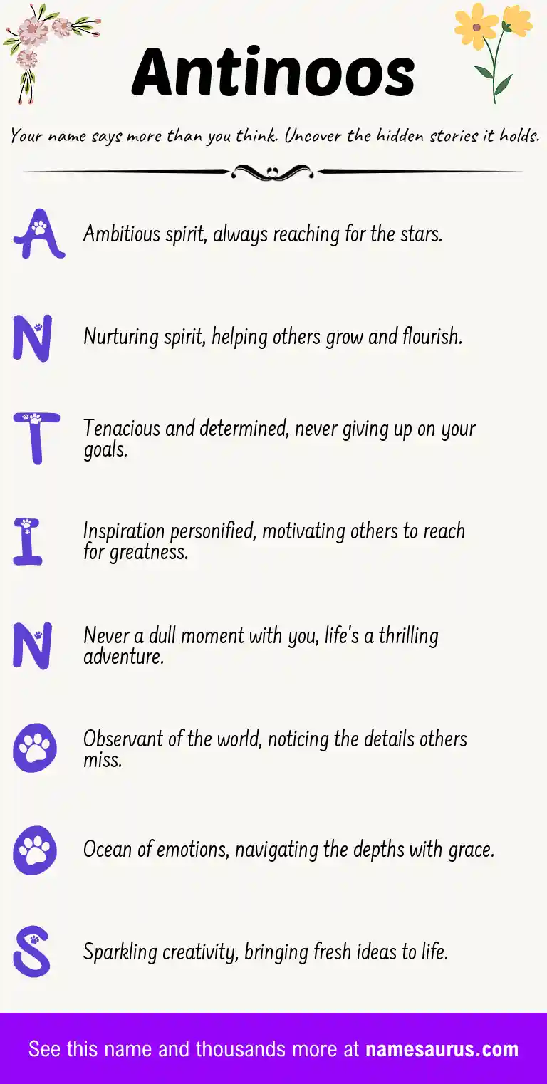 Acrostic poem about Antinoos.
