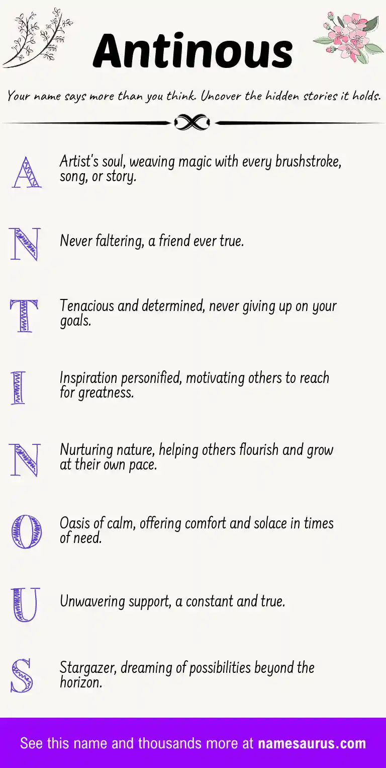 Acrostic poem about Antinous.