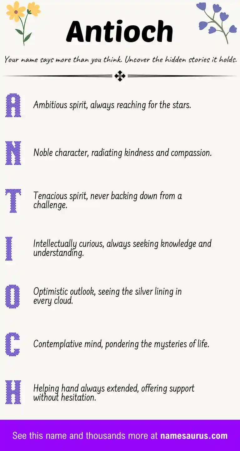 Acrostic poem about Antioch.