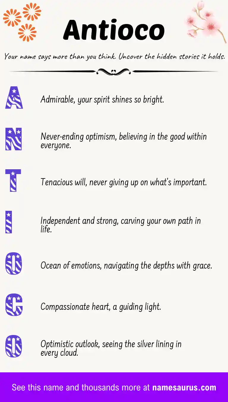 Acrostic poem about Antioco.