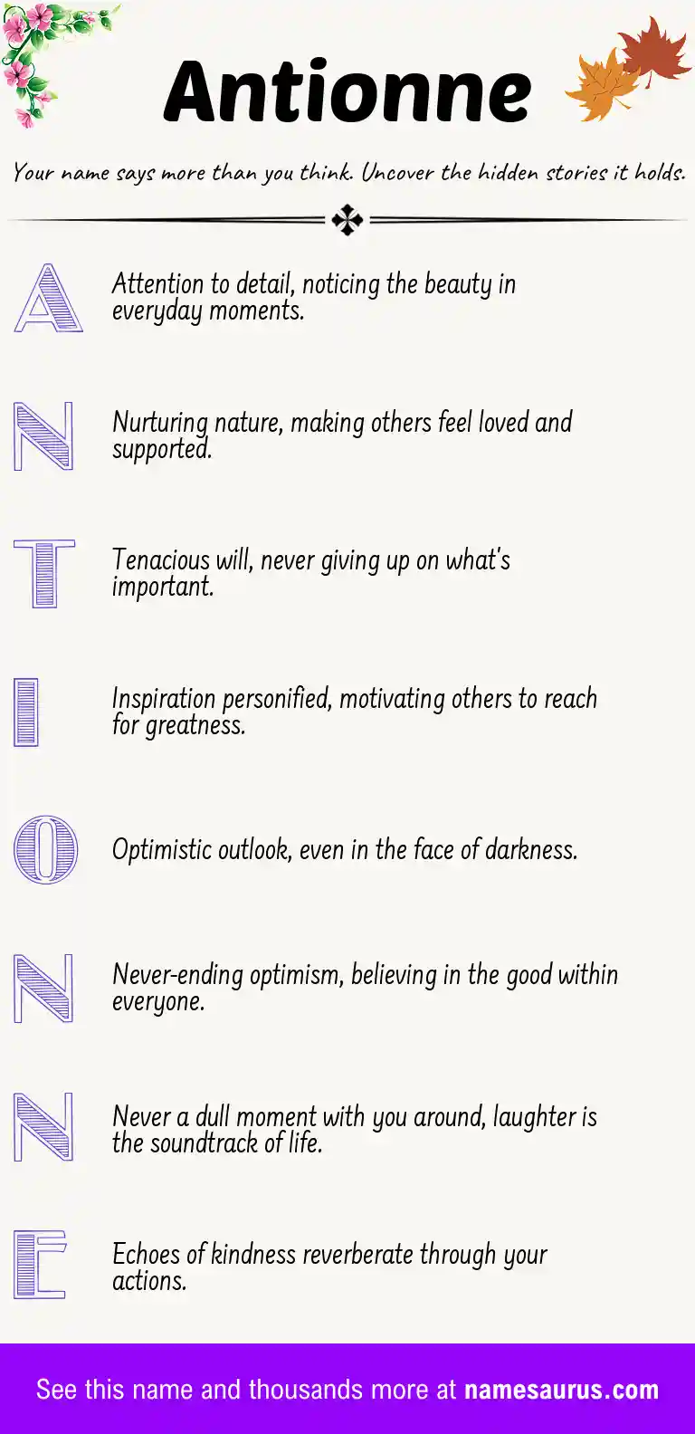 Acrostic poem about Antionne.