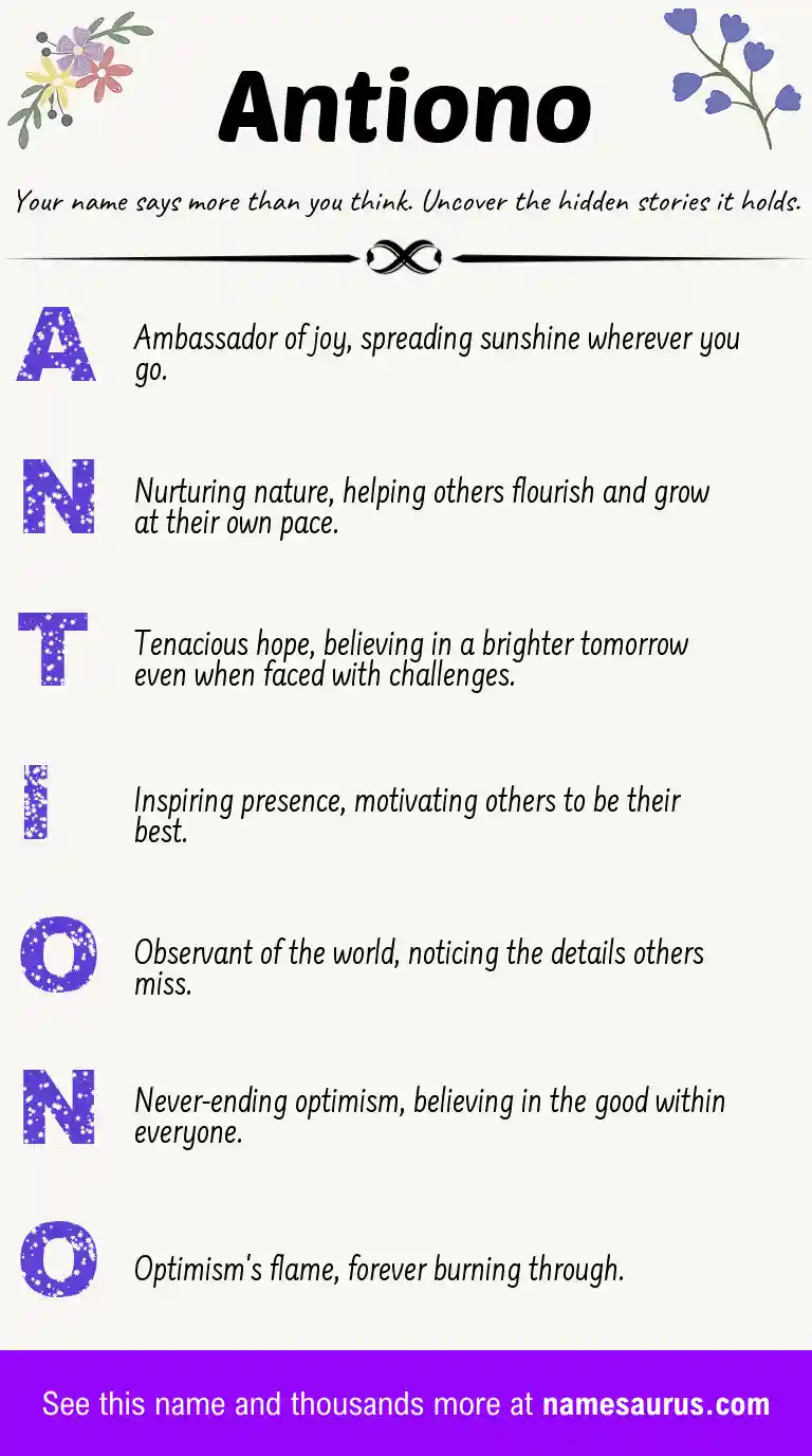 Acrostic poem about Antiono.