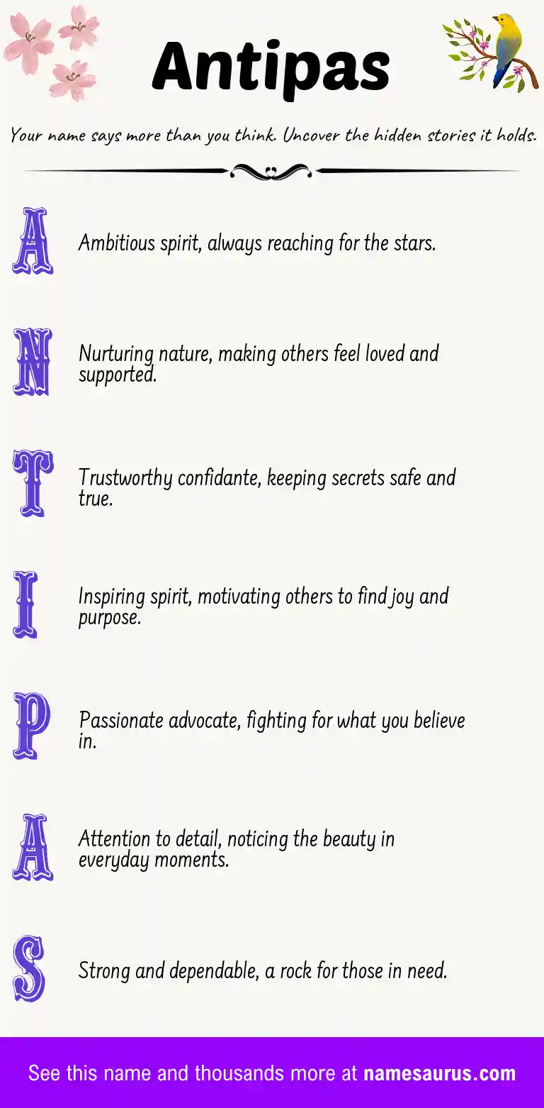 Acrostic poem about Antipas.