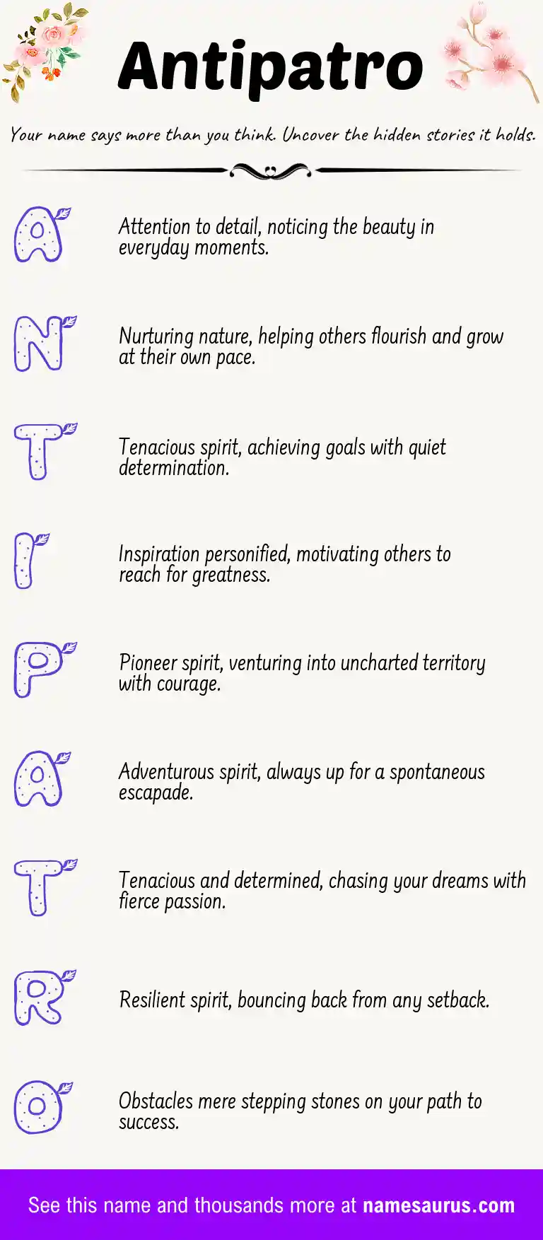 Acrostic poem about Antipatro.