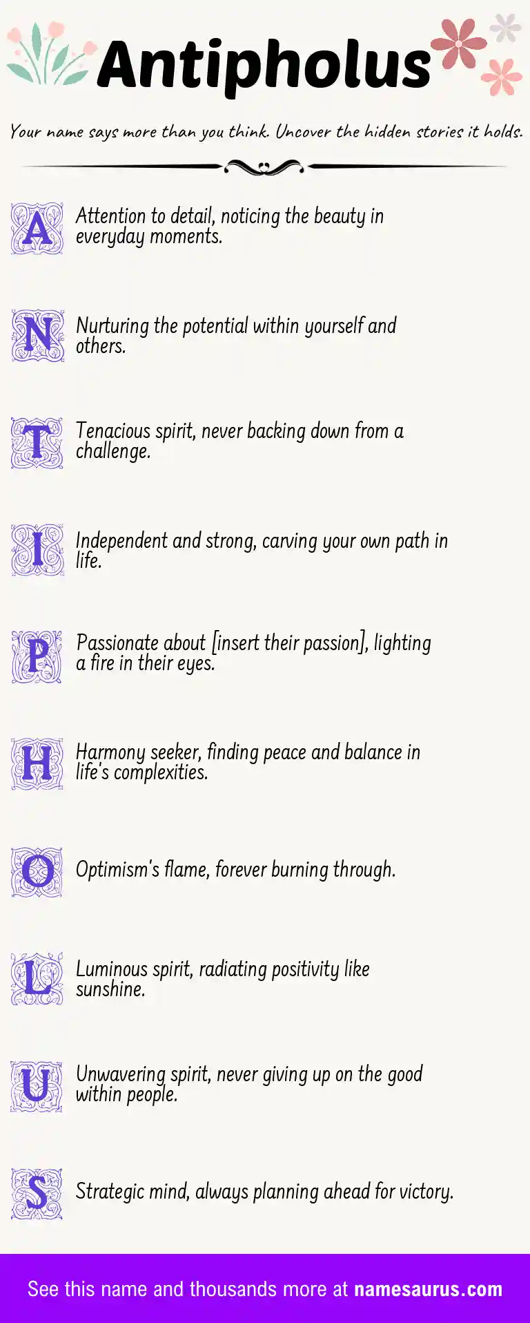 Acrostic poem about Antipholus.
