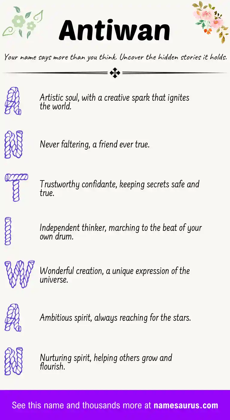 Acrostic poem about Antiwan.